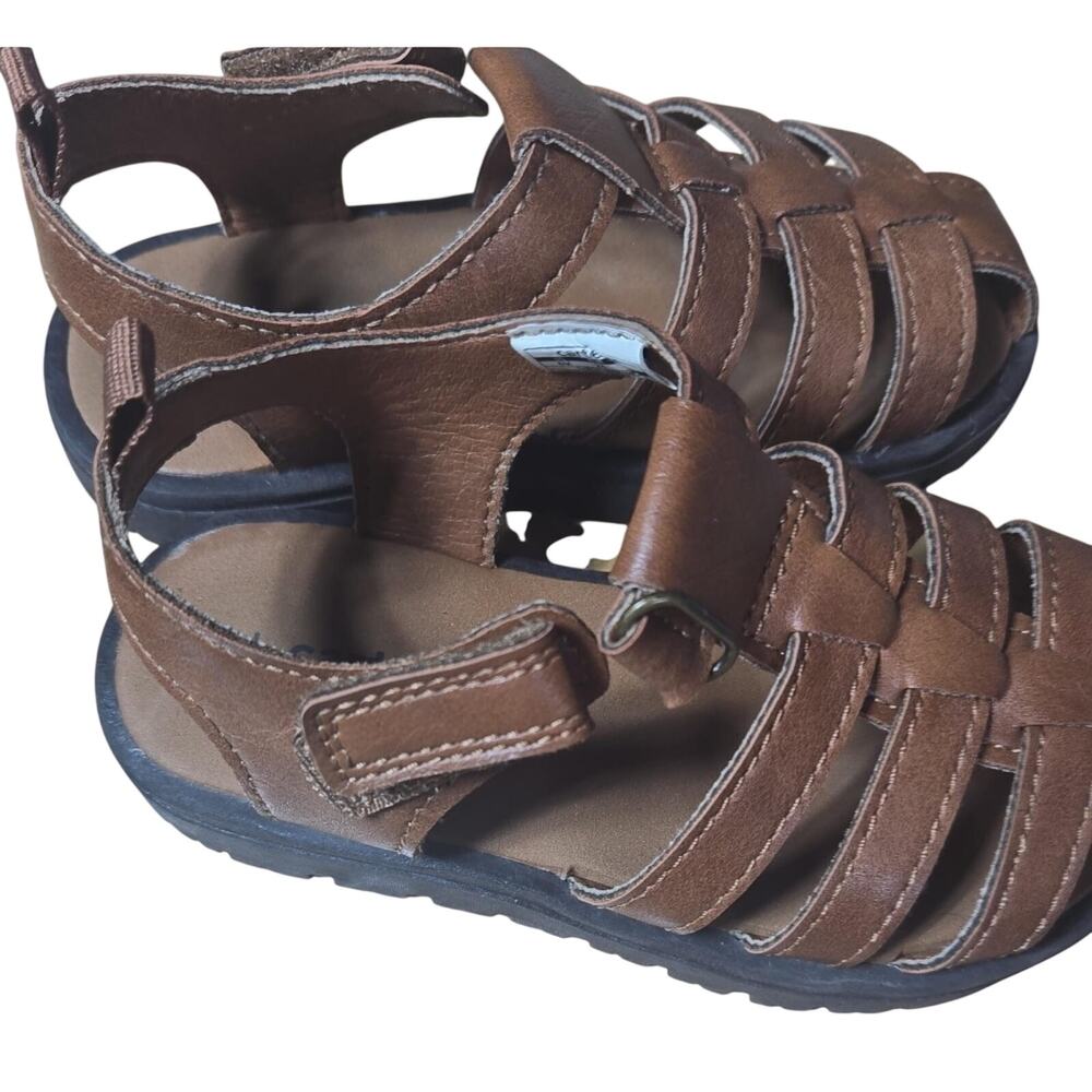 Carter’s Brown Leather Sandals Size US 8 Strap Kids Summer Shoes